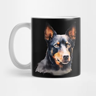 Watercolor Australian Kelpie Face Mug